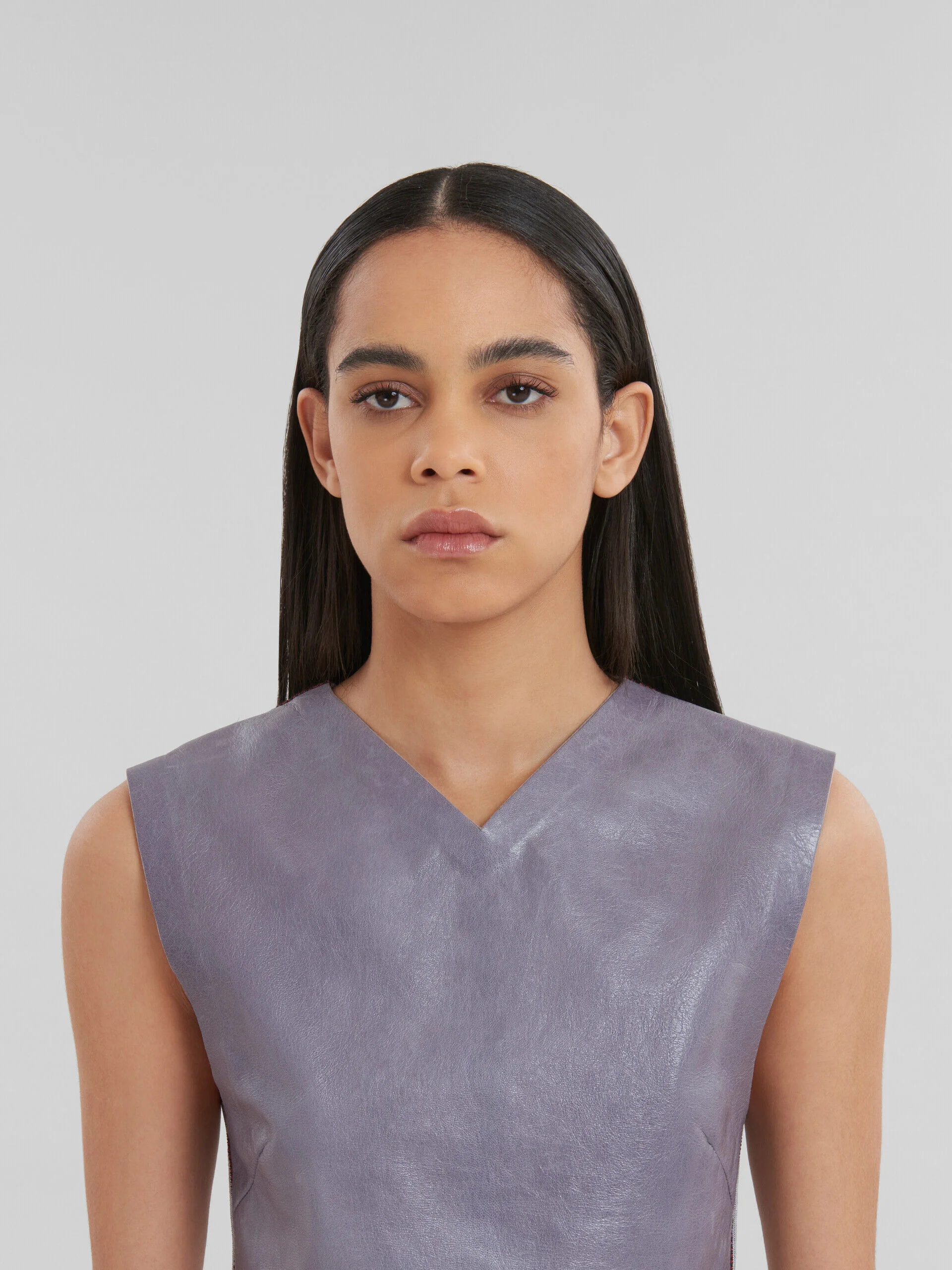 MARNI WOMEN'S LILAC SLEEVELESS V-NECK TOP - Image 4