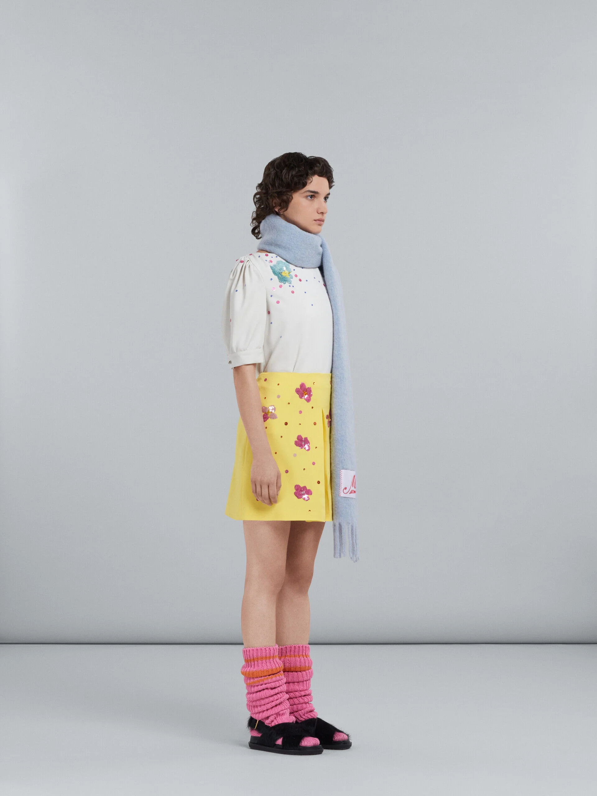 MARNI WOMEN'S WHITE PUFF SLEEVE EMBROIDERED BLOUSE - Image 5