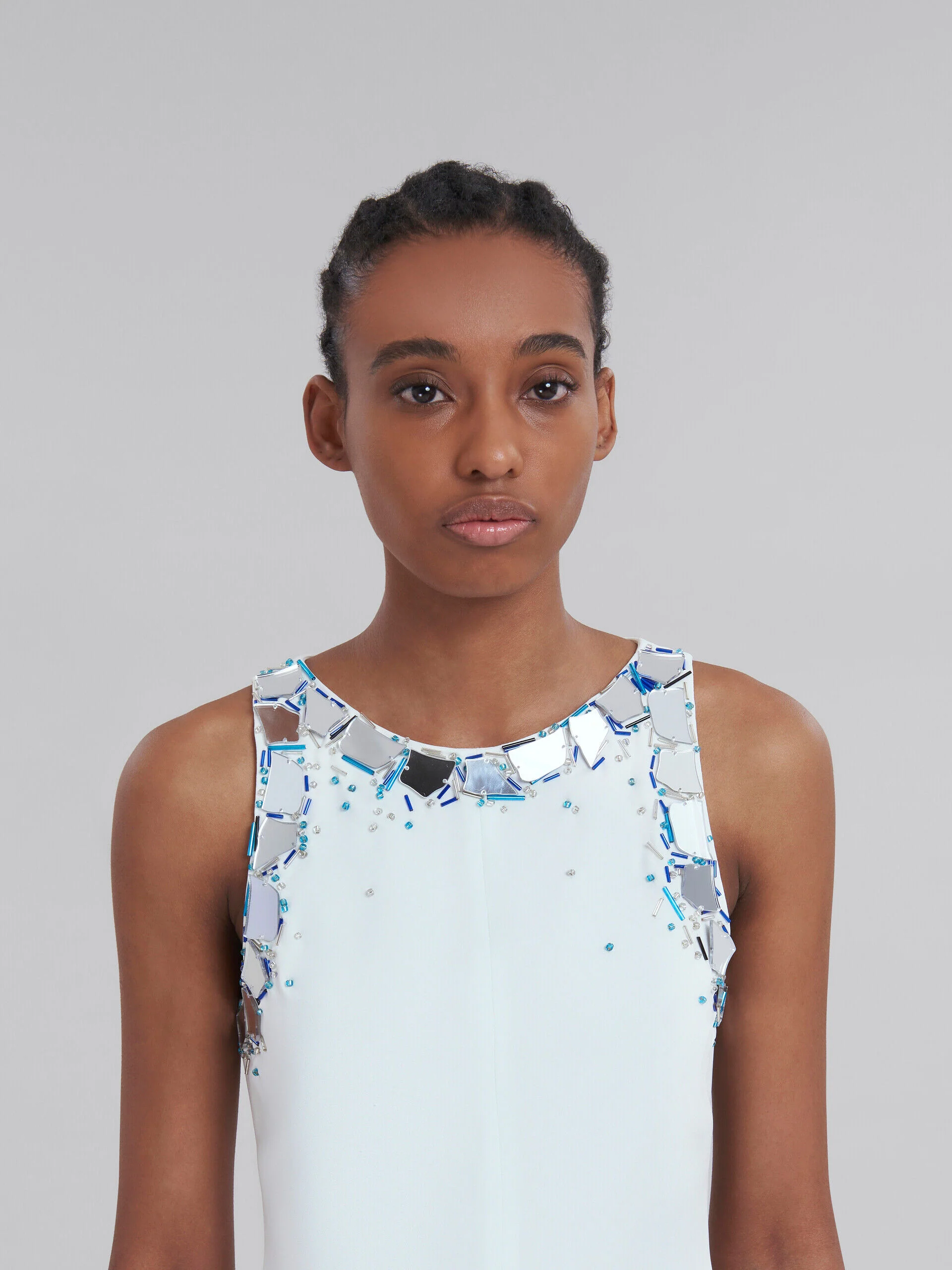 MARNI WOMEN'S WHITE SLEEVELESS TOP WITH EMBELLISHMENTS - Image 4