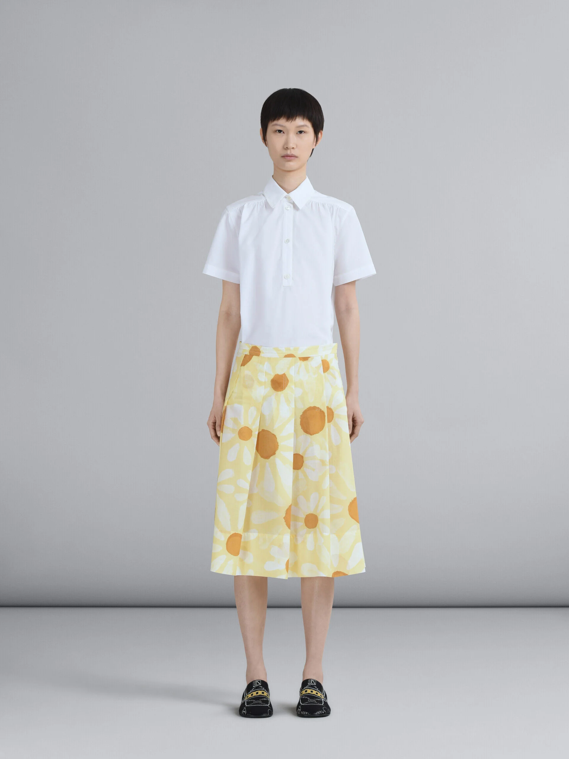 MARNI WOMEN'S YELLOW FLORAL A-LINE SKIRT - Image 2