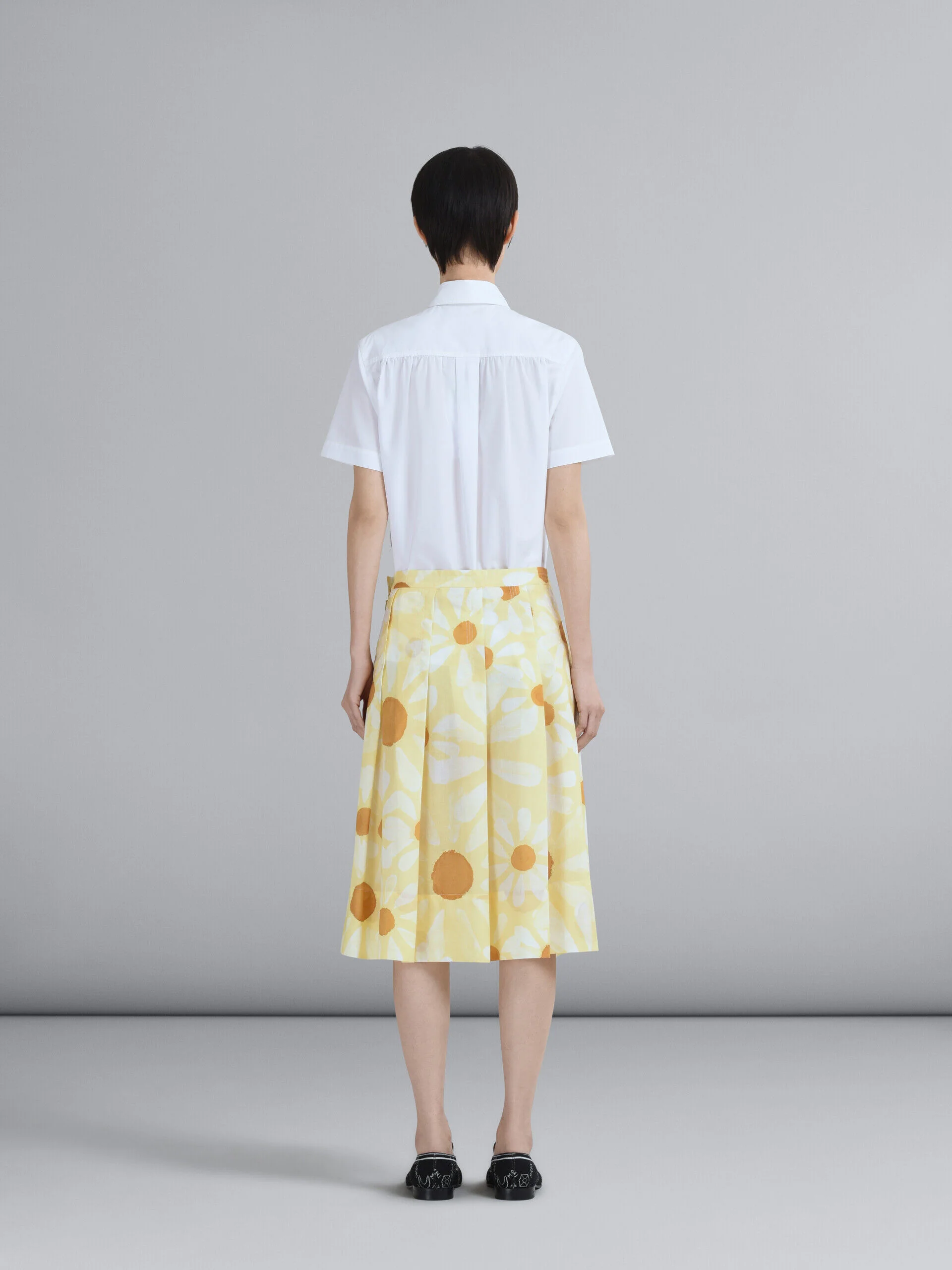 MARNI WOMEN'S YELLOW FLORAL A-LINE SKIRT - Image 3