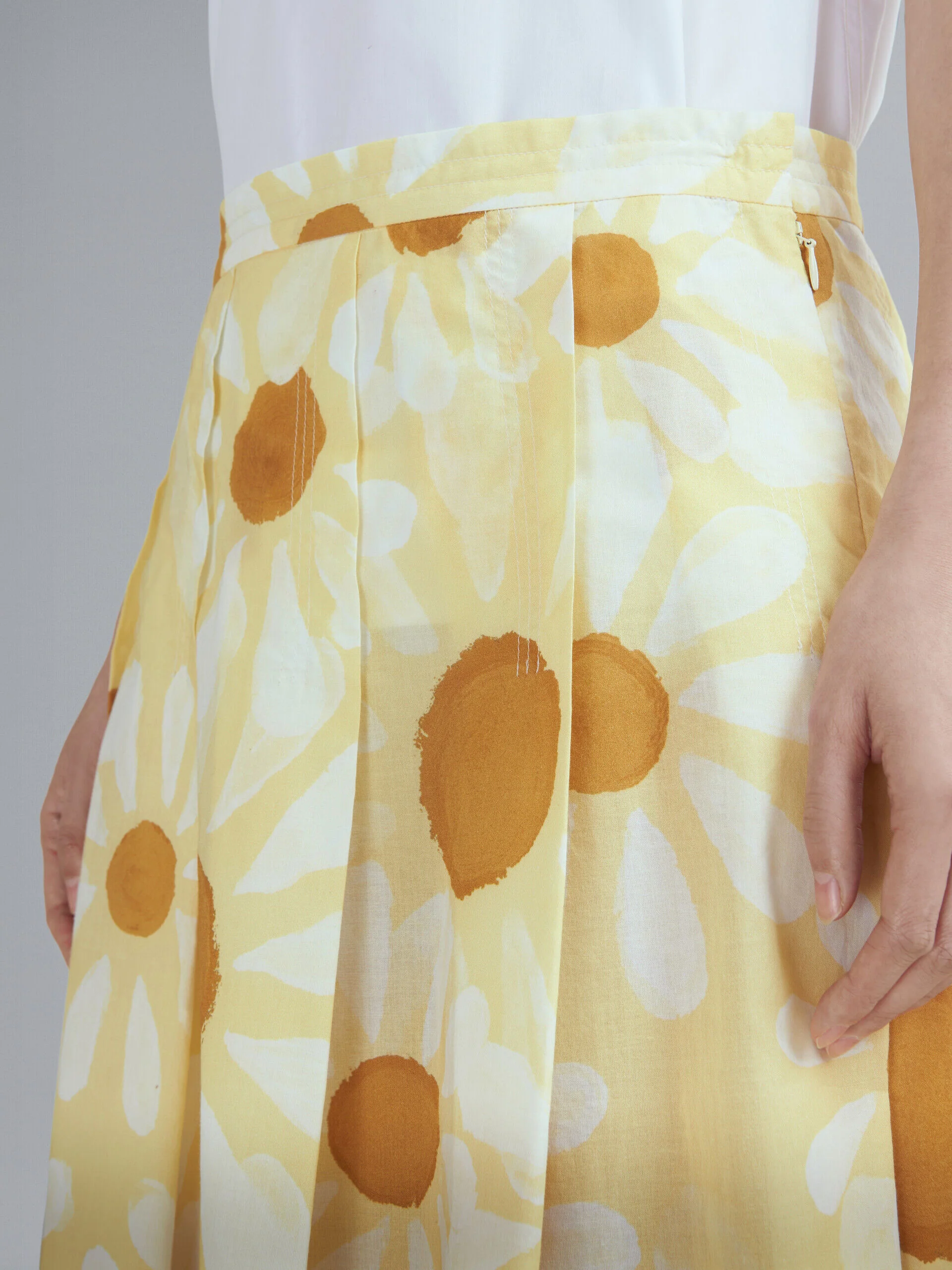 MARNI WOMEN'S YELLOW FLORAL A-LINE SKIRT - Image 4