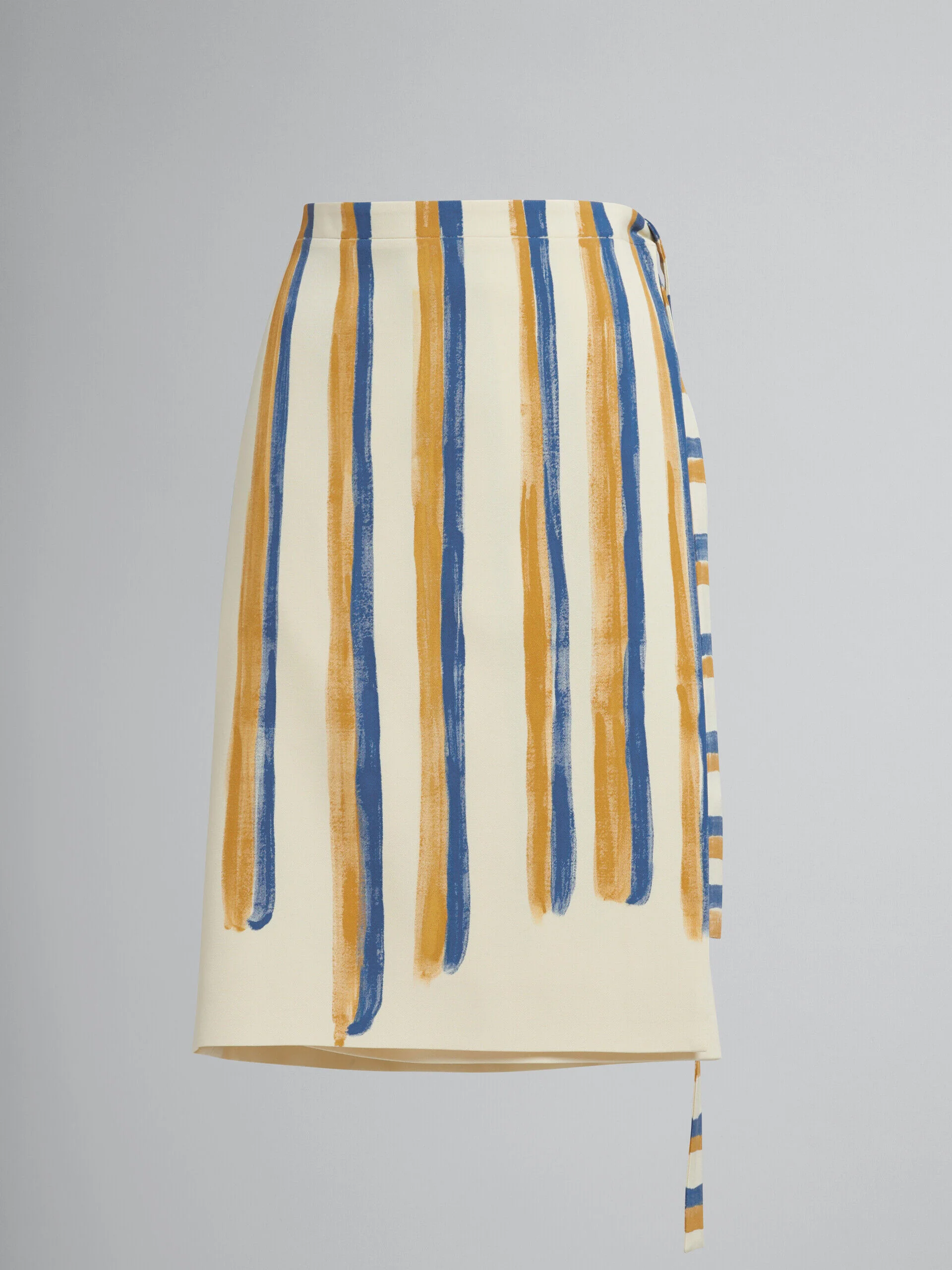 MARNI WOMEN'S ANTIQUE WHITE STRIPED WRAP SKIRT