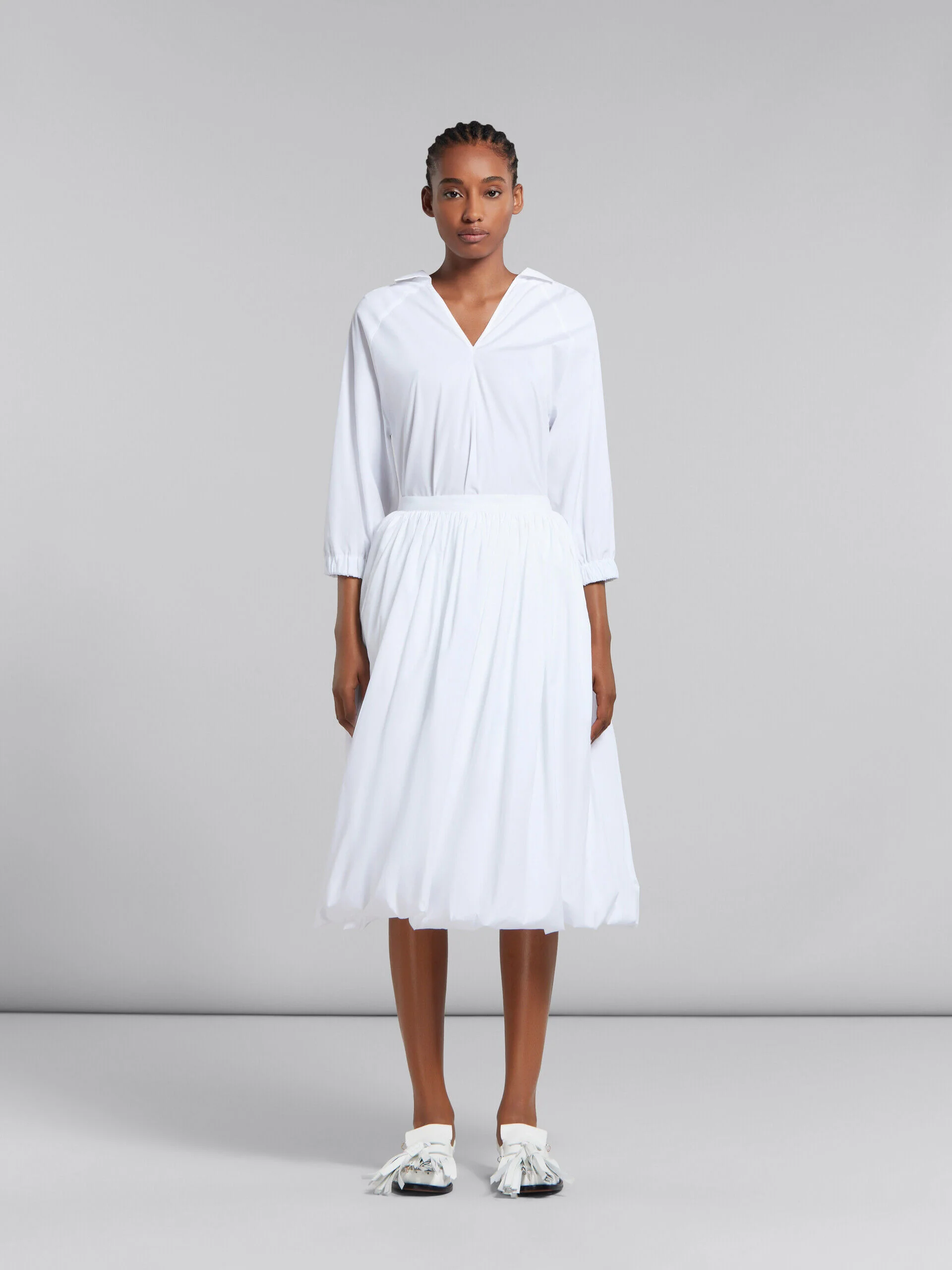 MARNI WOMEN'S WHITE BALLOON SILHOUETTE SKIRT - Image 2