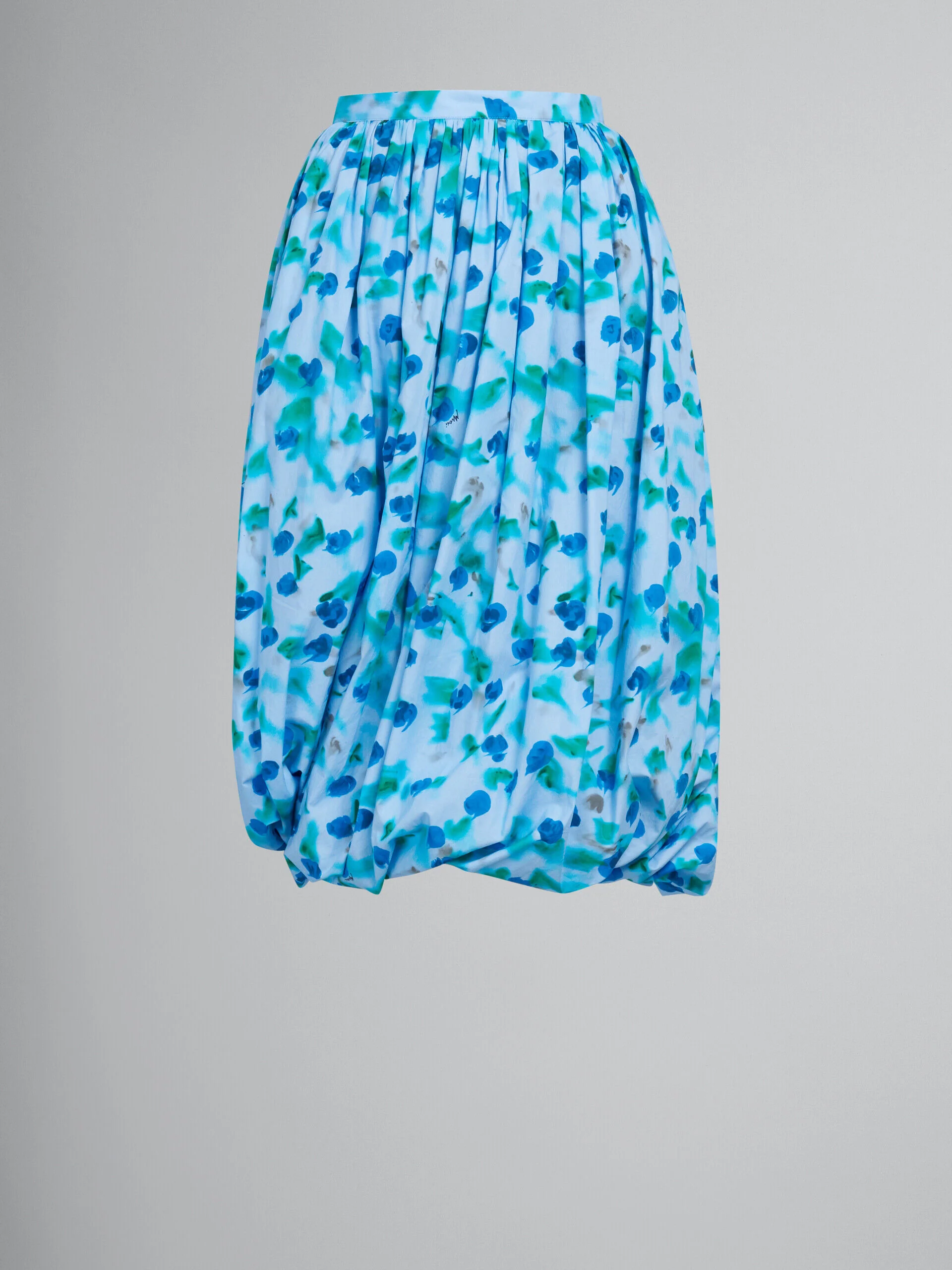 MARNI WOMEN'S LIGHT BLUE FLORAL BUBBLE SKIRT