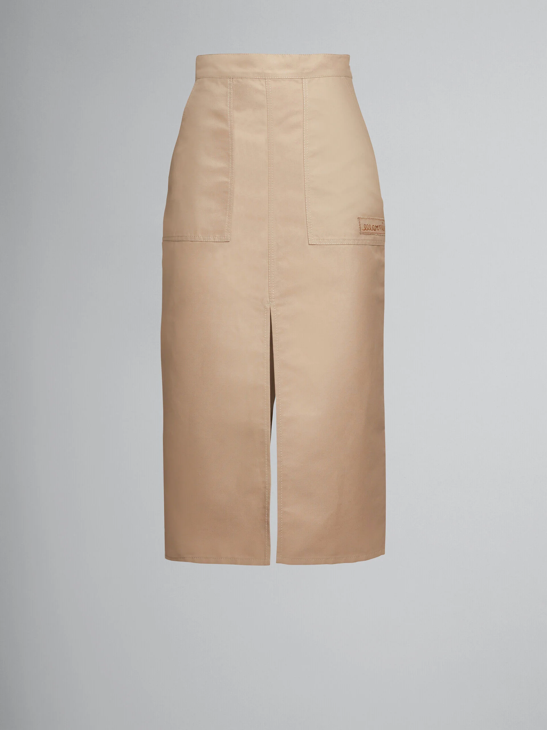 MARNI WOMEN'S BEIGE MIDI SKIRT WITH SLIT