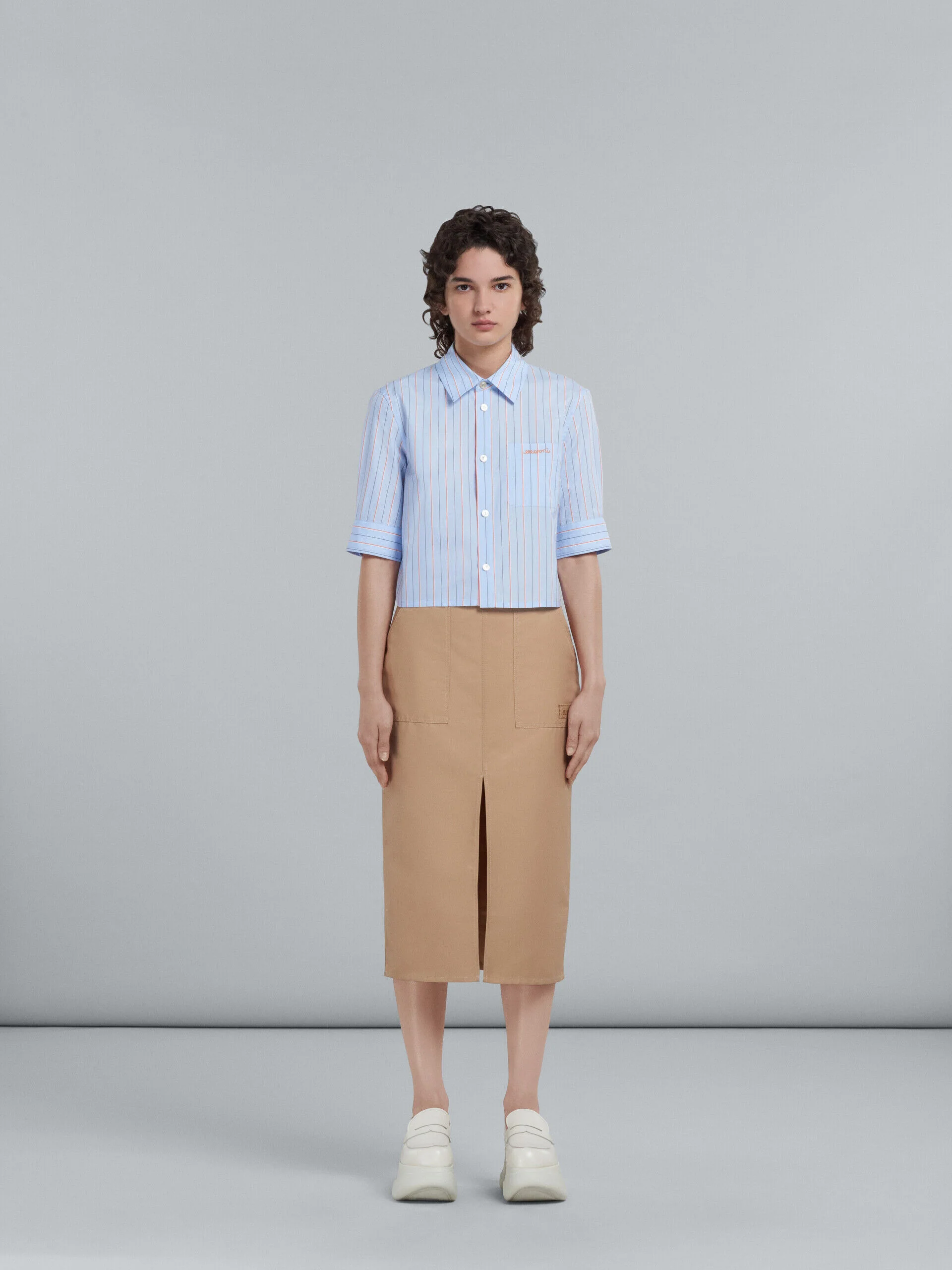 MARNI WOMEN'S BEIGE MIDI SKIRT WITH SLIT - Image 2