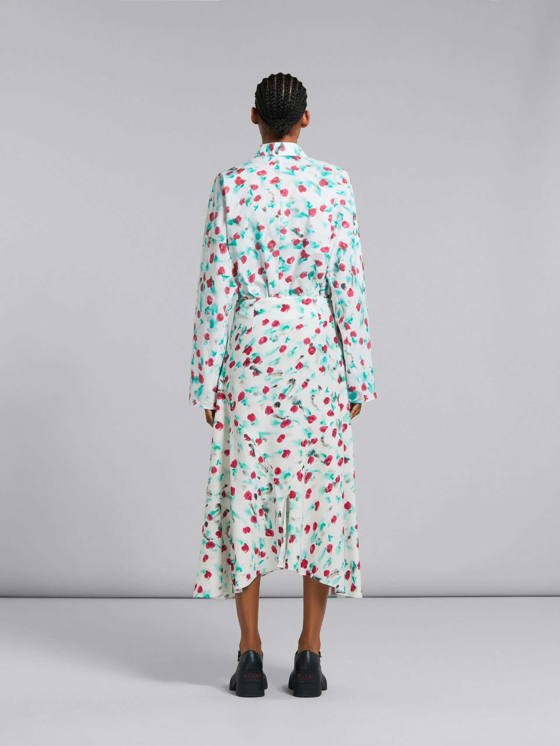 MARNI WOMEN'S WHITE FLORAL ASYMMETRIC SKIRT - Image 3