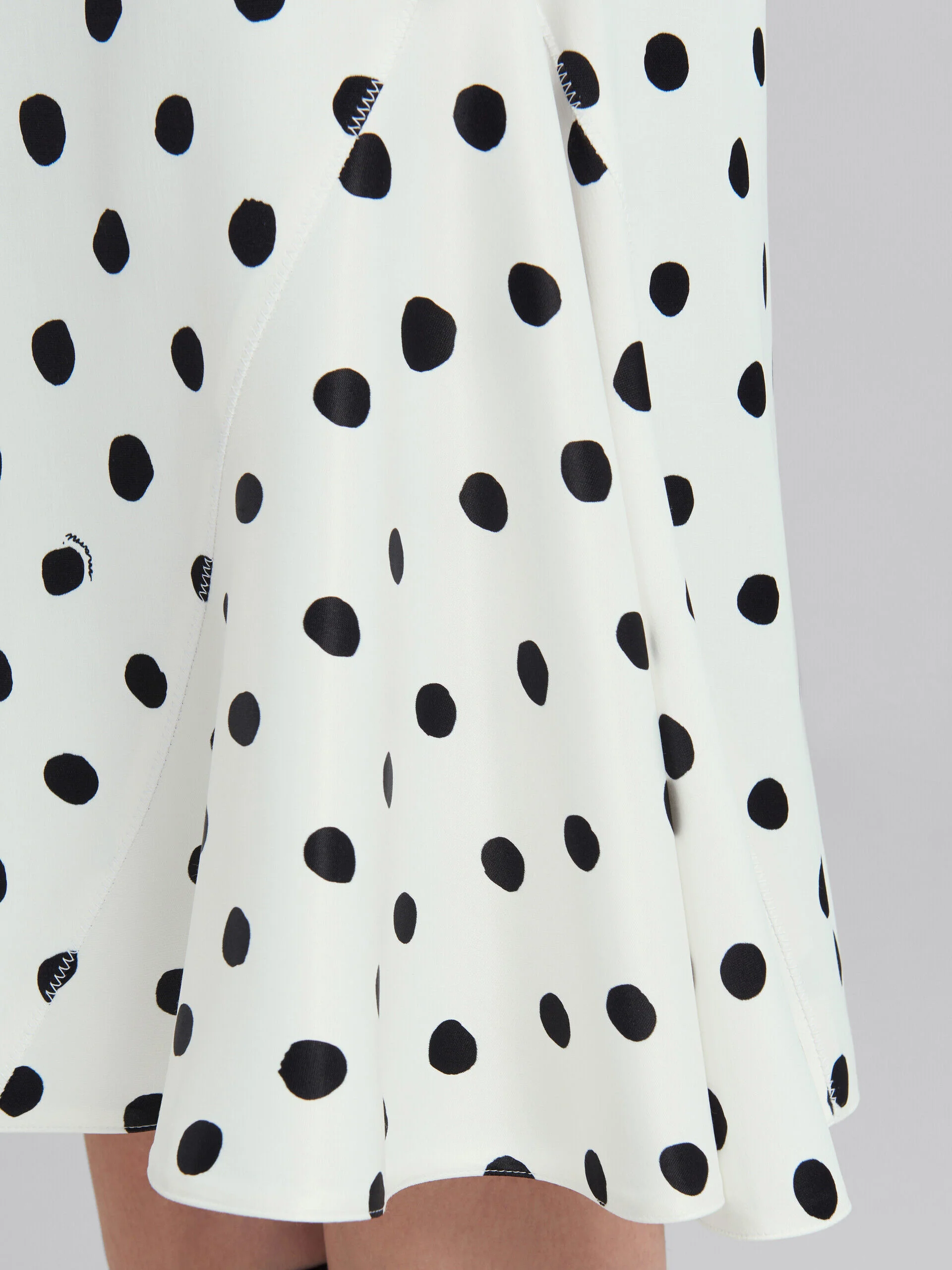MARNI WOMEN'S WHITE POLKA DOT FLARED SKIRT - Image 4