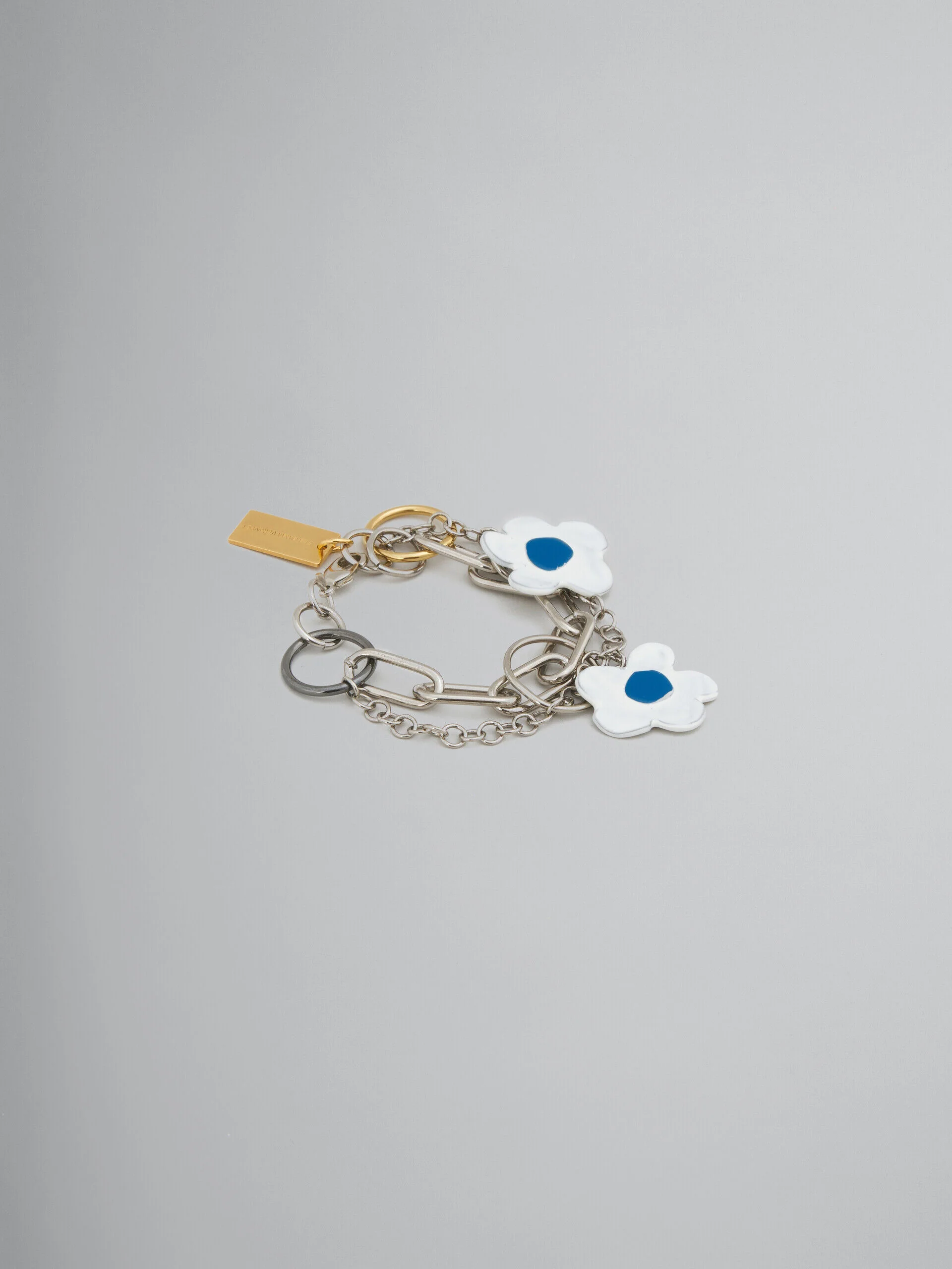 MARNI WOMEN'S STONE WHITE FLORAL CHAIN BRACELET