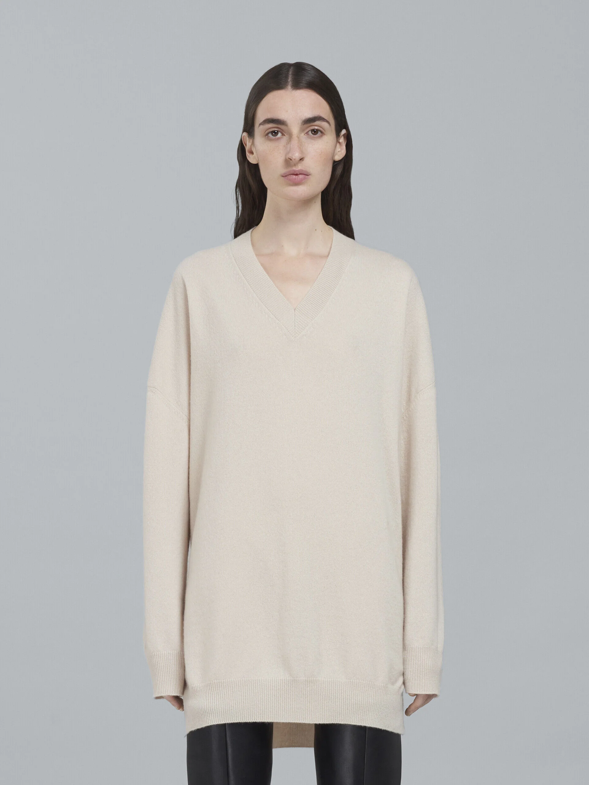 MARNI WOMEN'S CREAM V-NECK PULLOVER SWEATER - Image 2