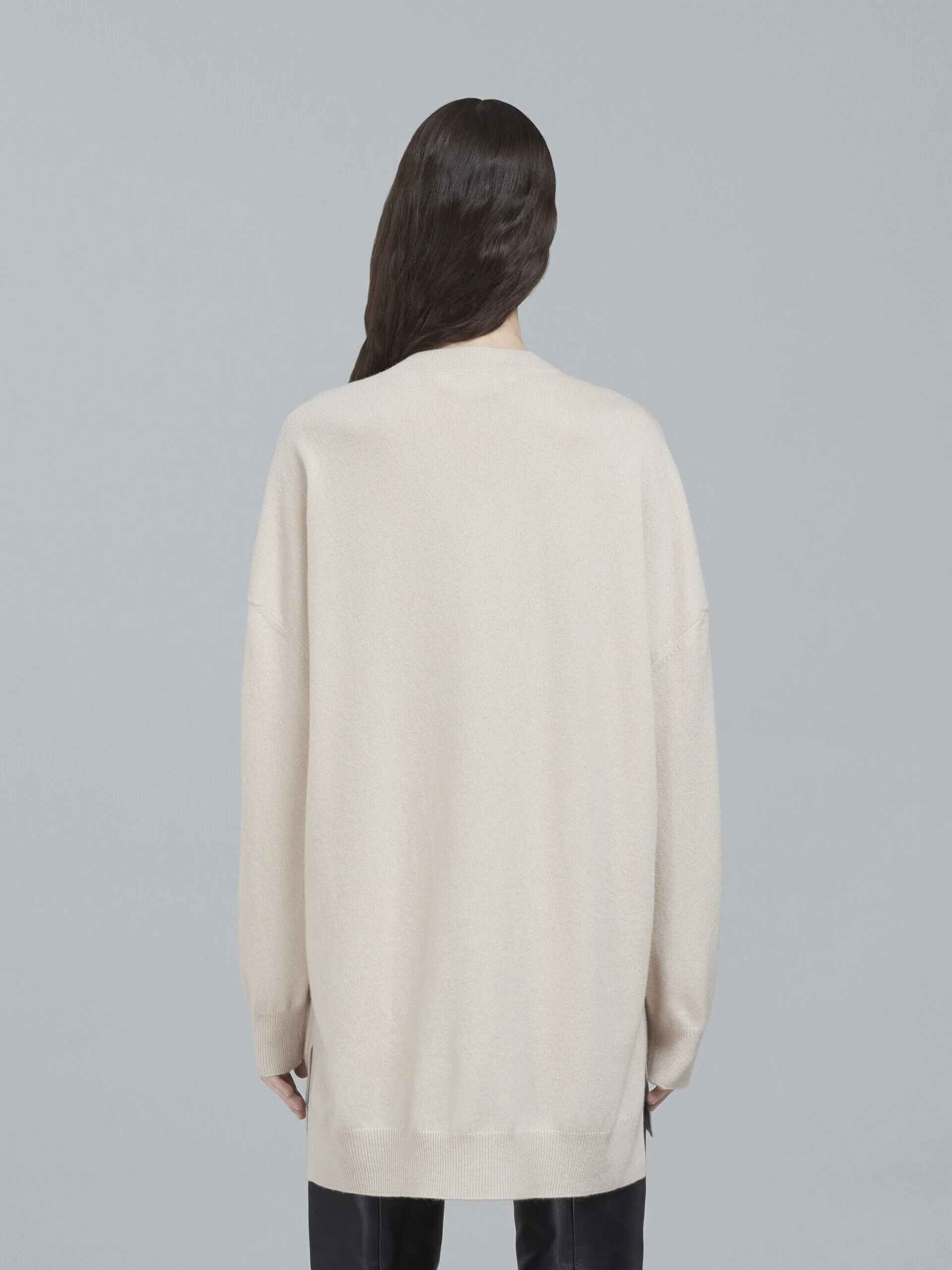 MARNI WOMEN'S CREAM V-NECK PULLOVER SWEATER - Image 3