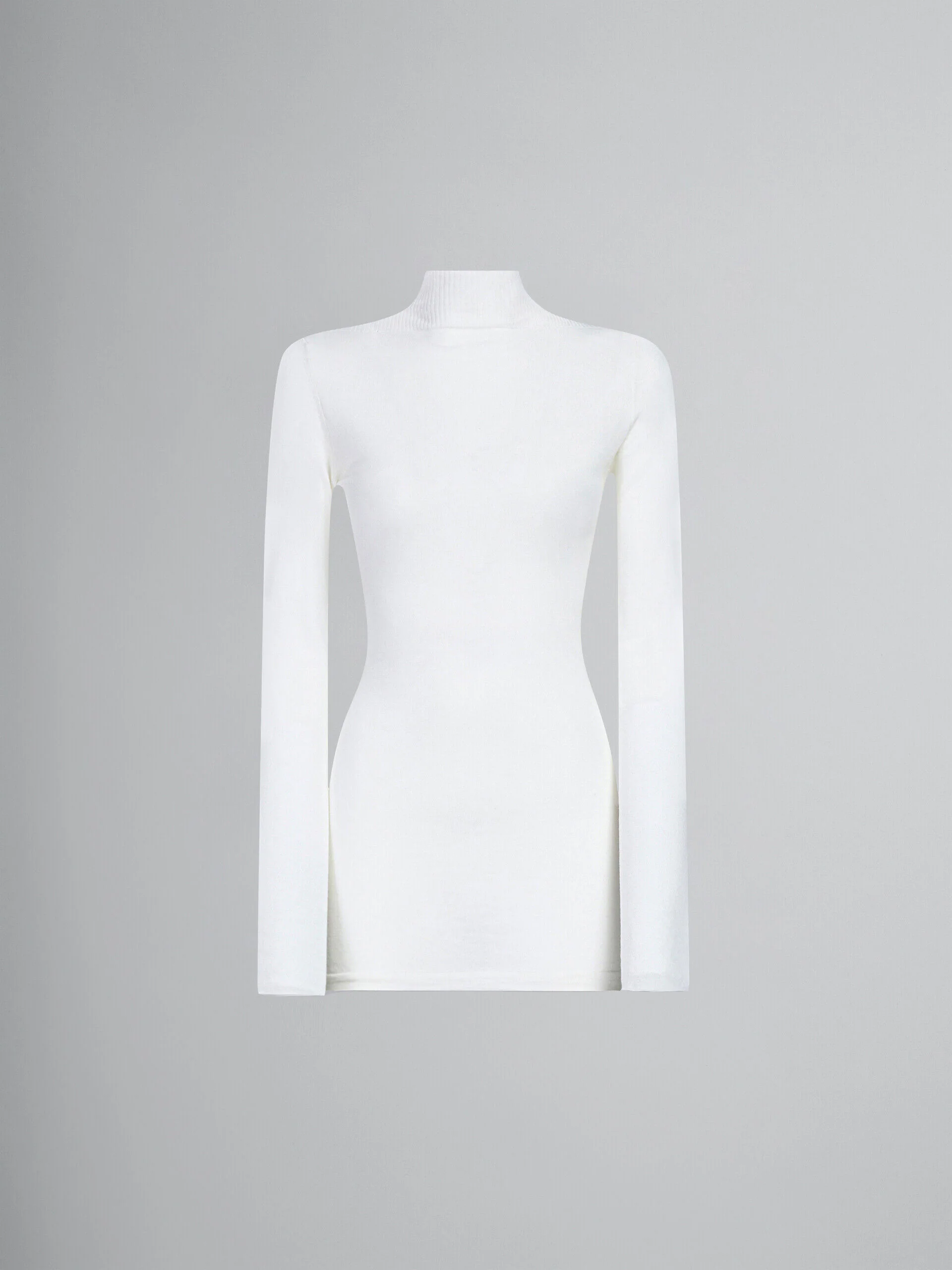 MARNI WOMEN'S LILY WHITE FITTED TURTLENECK SWEATER
