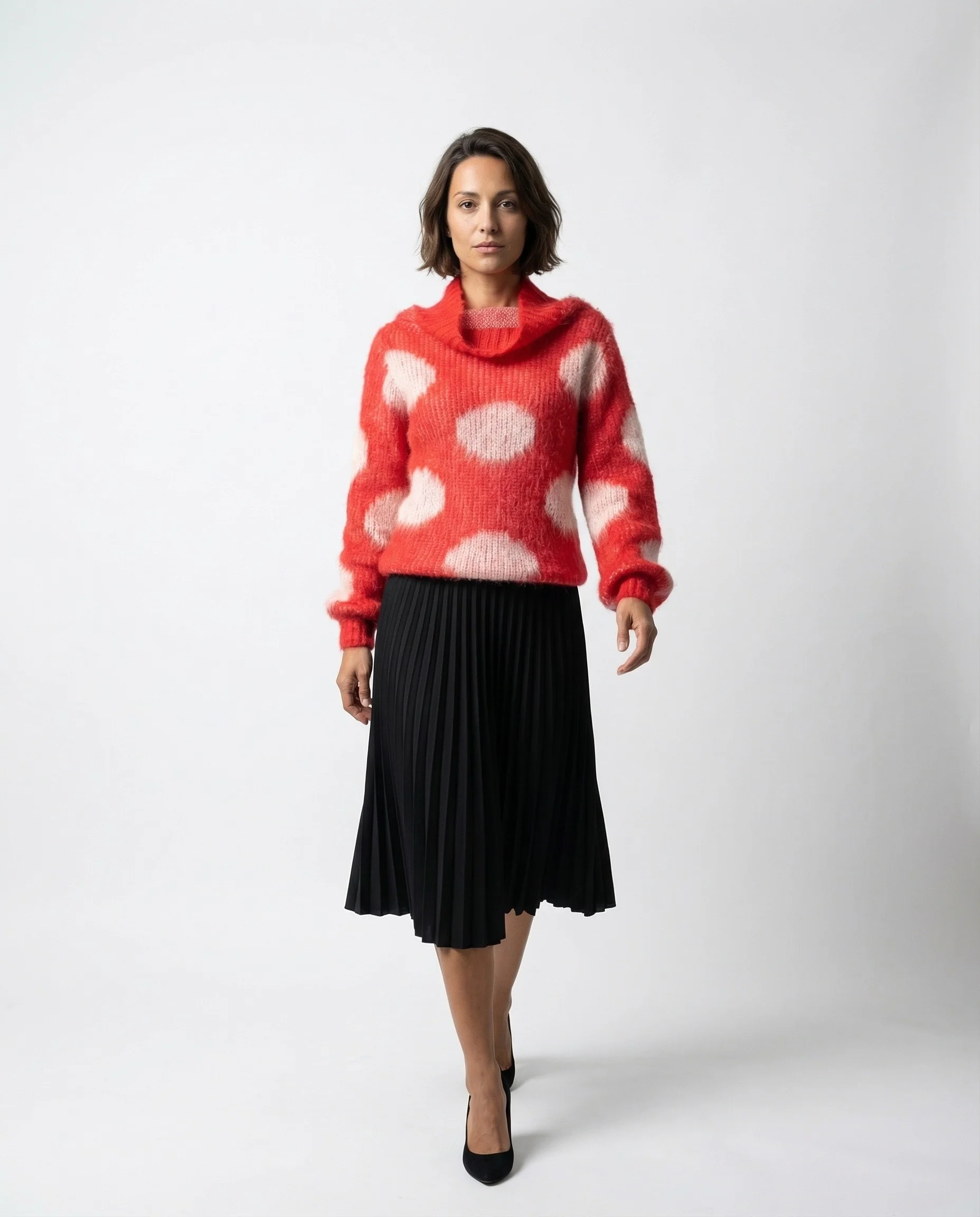 MARNI WOMEN'S RED POLKA DOT KNIT SWEATER - Image 3