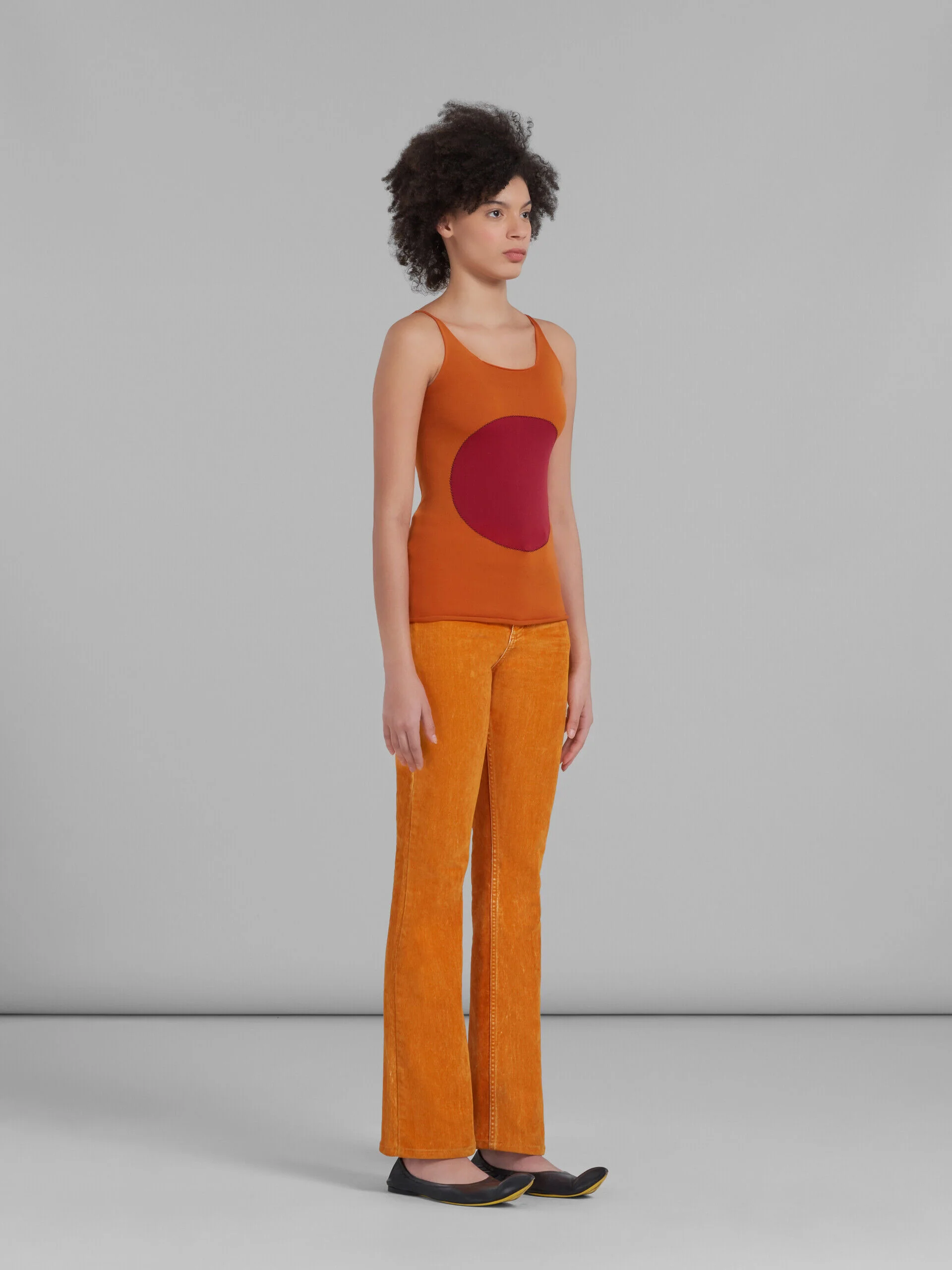 MARNI WOMEN'S ORANGE AND RED SLEEVELESS TOP - Image 5