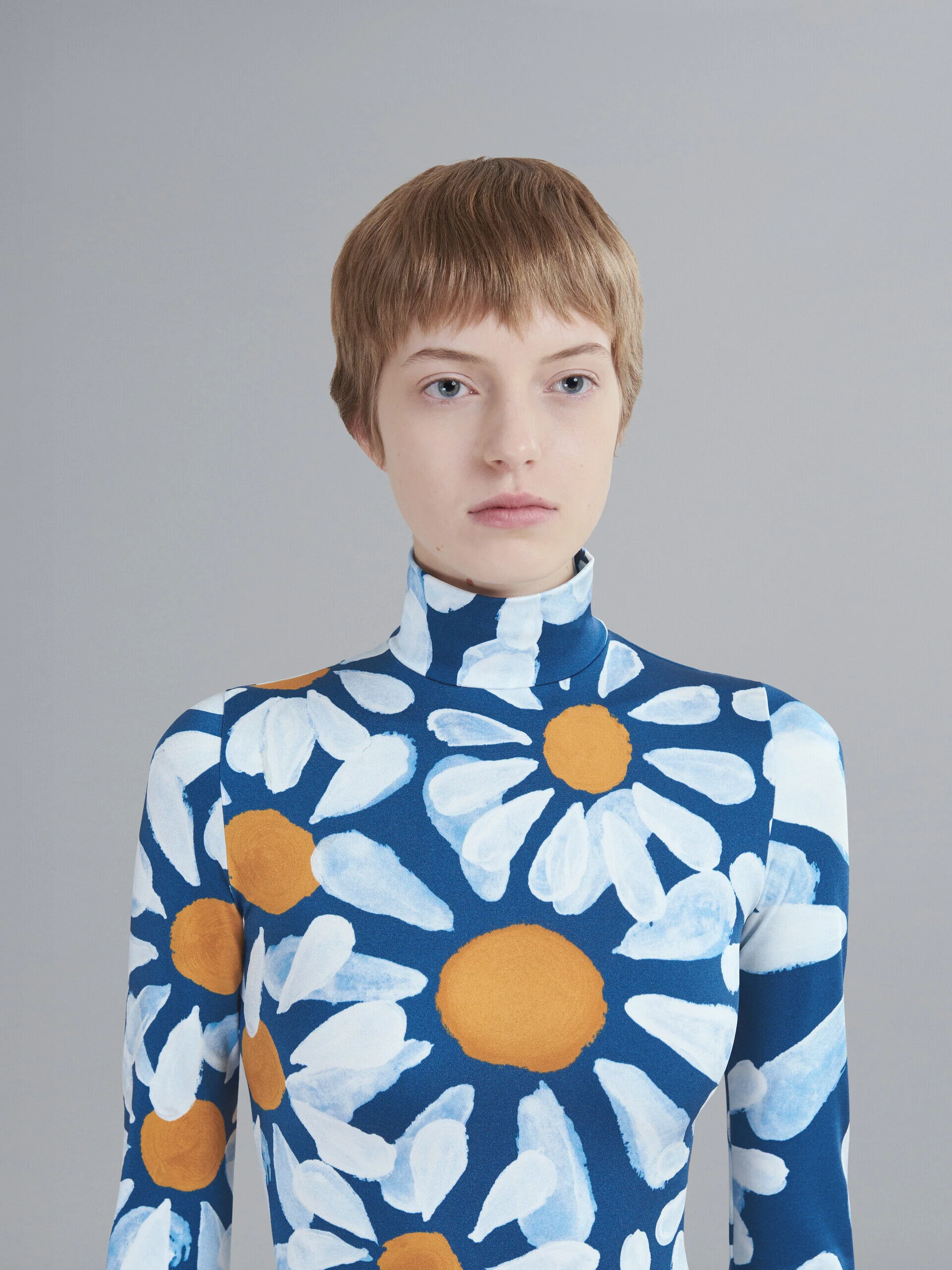 MARNI WOMEN'S BLUE FLORAL LONG-SLEEVE SWIMSUIT - Image 4