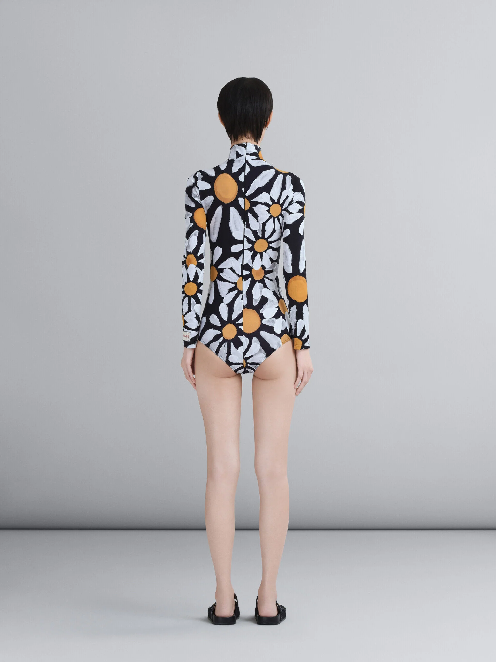 MARNI WOMEN'S BLACK FLORAL LONG-SLEEVE SWIMSUIT - Image 3
