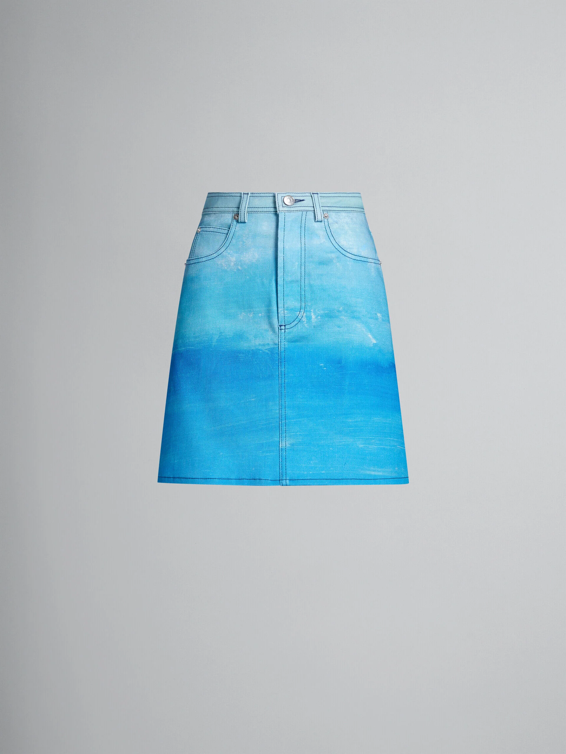 MARNI WOMEN'S VIVID BLUE DENIM MINI SKIRT