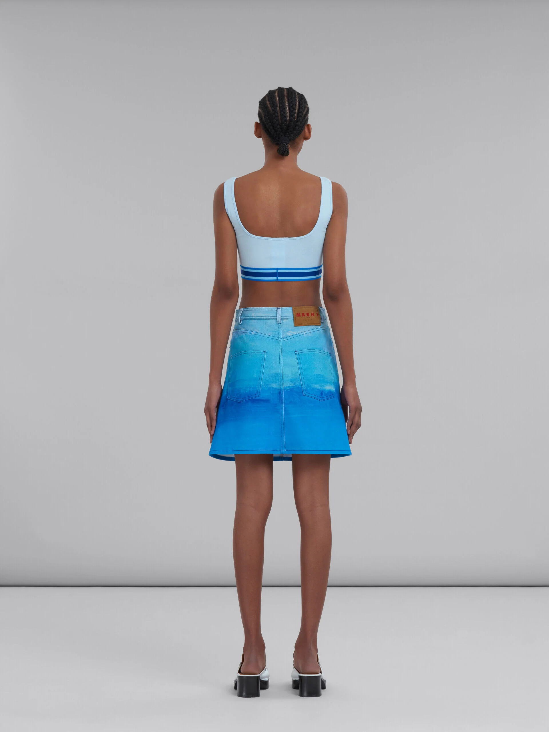 MARNI WOMEN'S VIVID BLUE DENIM MINI SKIRT - Image 3