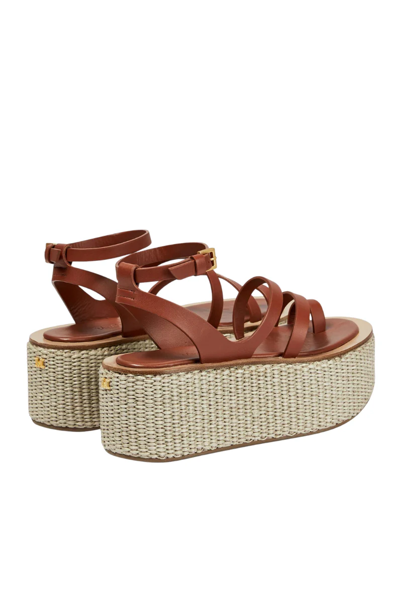 Max Mara Biarritz Leather Platform Espadrilles - Image 2