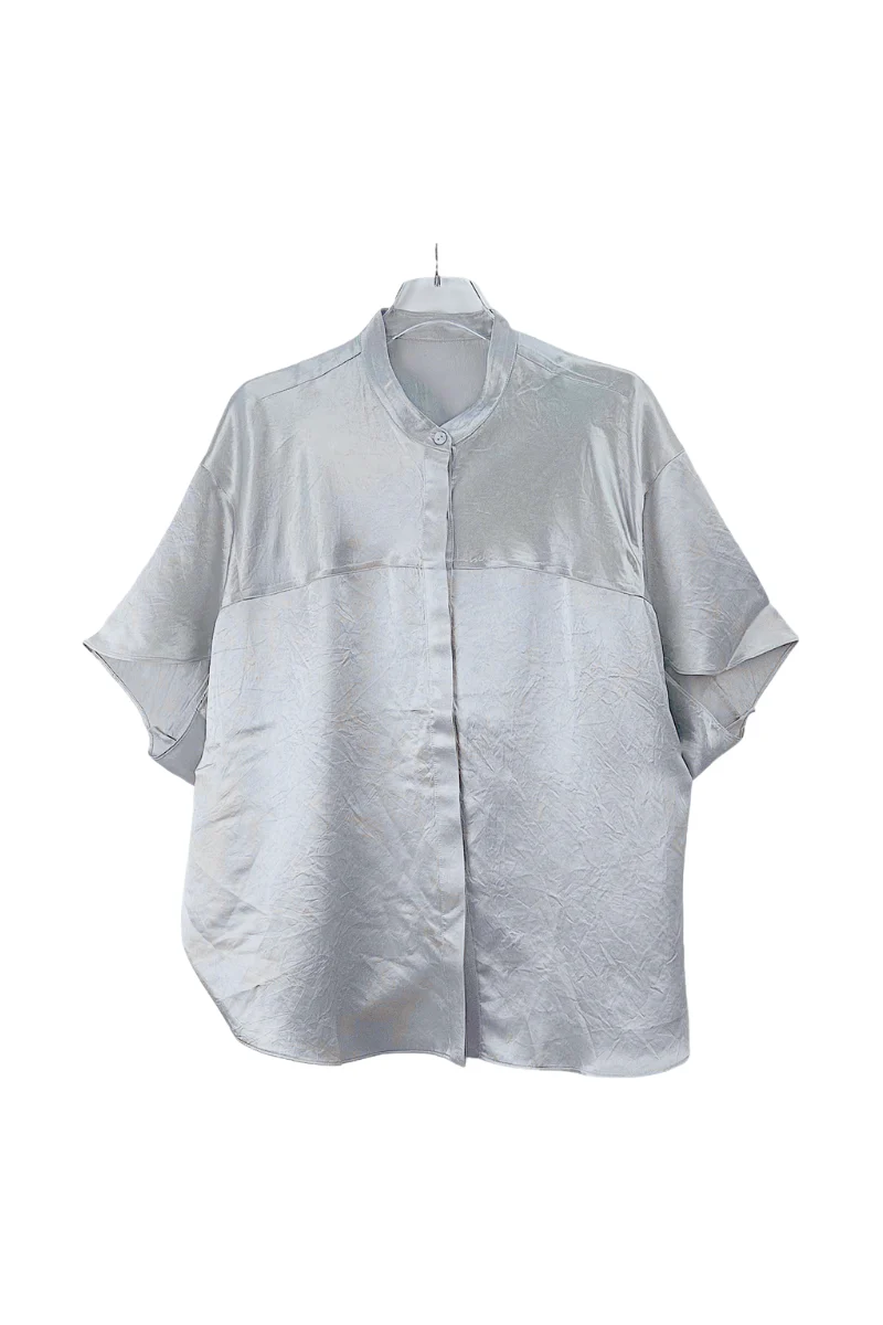 Max Simple Acetate Cape Shirt Iceberg Green