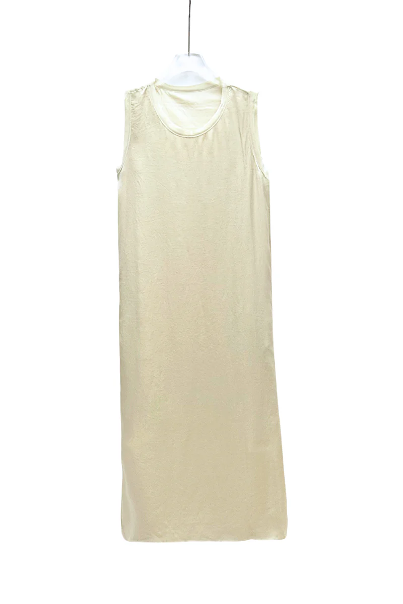 Max Simple Acetate Slip Dress White
