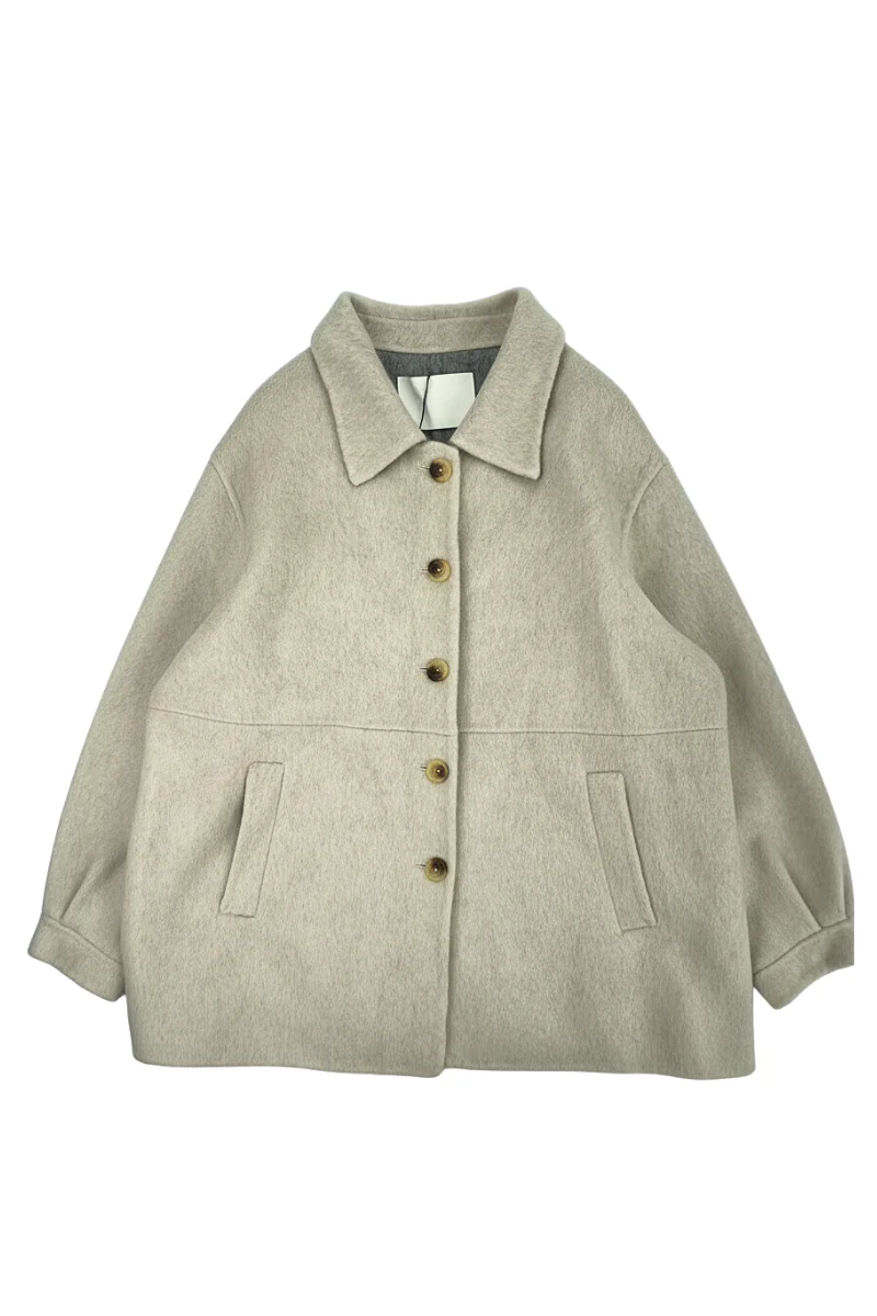Max Simple Button Up Wool Jacket_Yellow