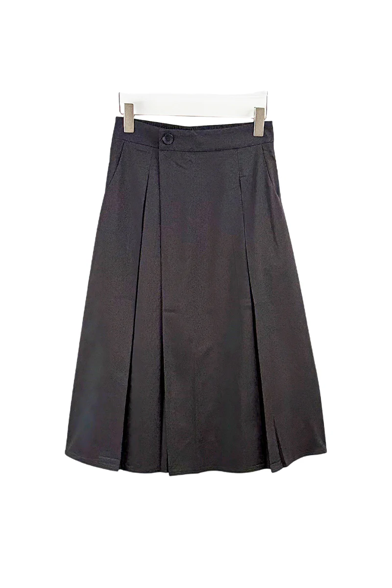 Max SimpleĀ Casual Midi Skirt Black