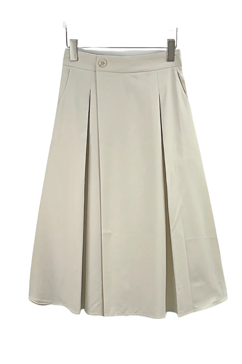 Max Simple Casual Midi Skirt White