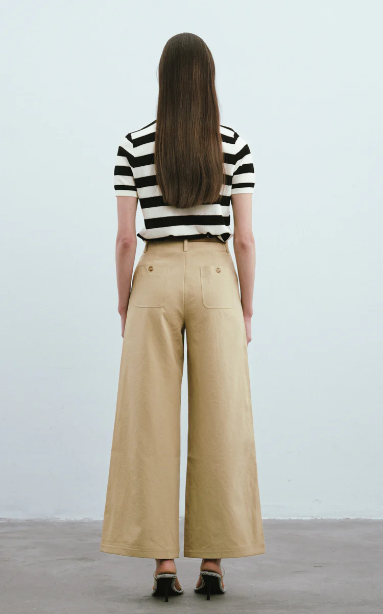 Max Simple Collared Striped Short-Sleeve Black - Image 4