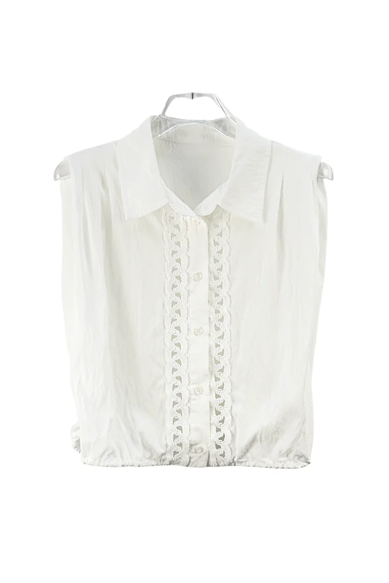Max Simple Crochet-Lace Shirt White