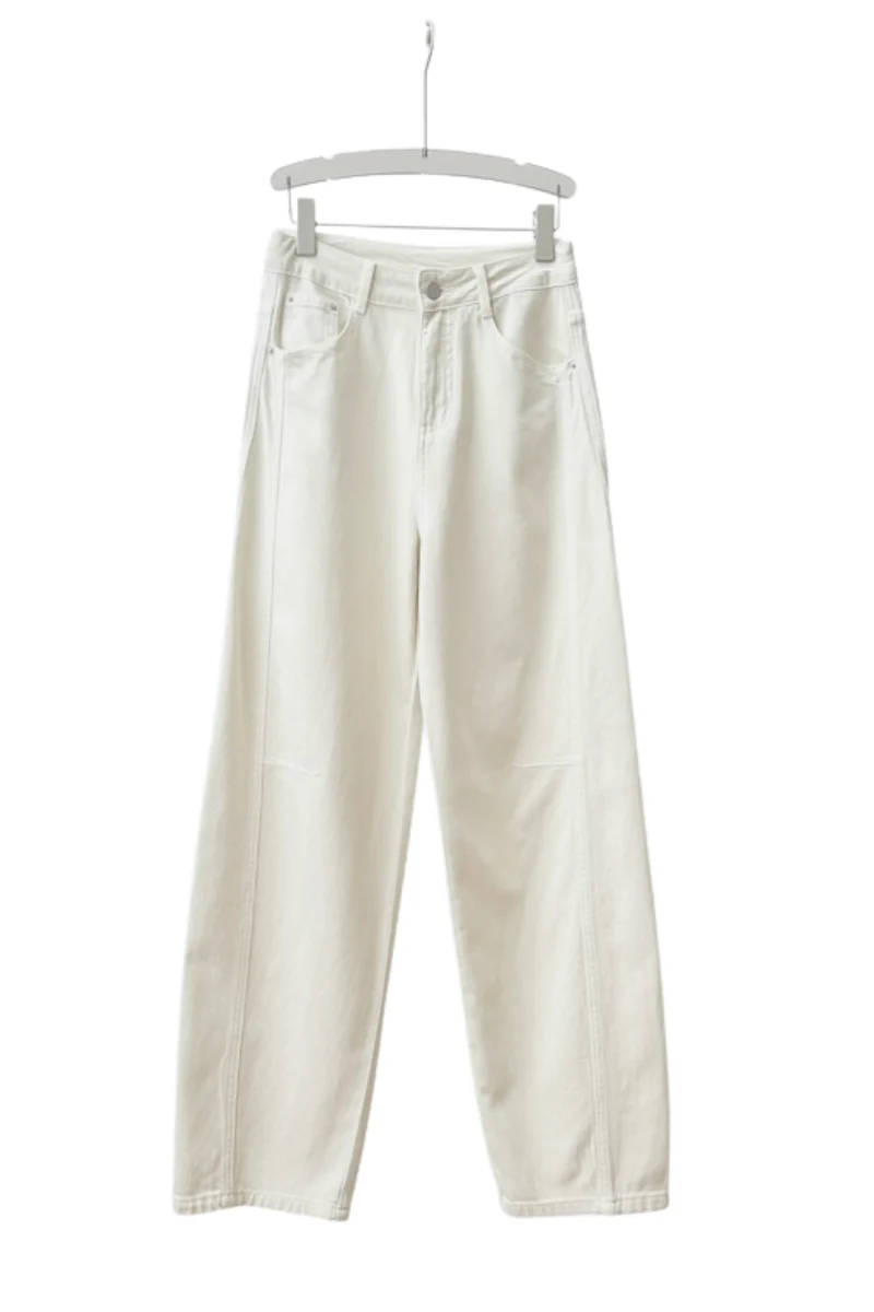 Max Simple Curved Jeans Cream