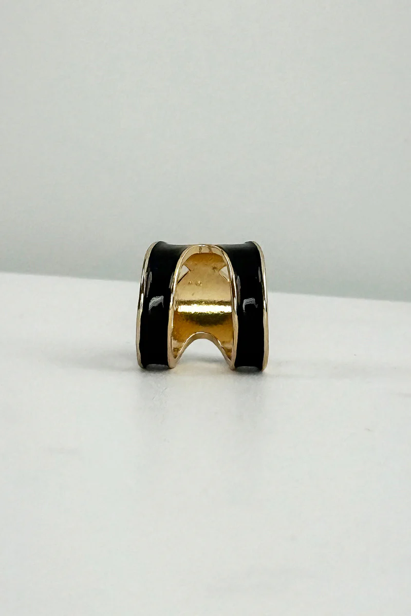 Max Simple Double Loop Scarf Ring Black