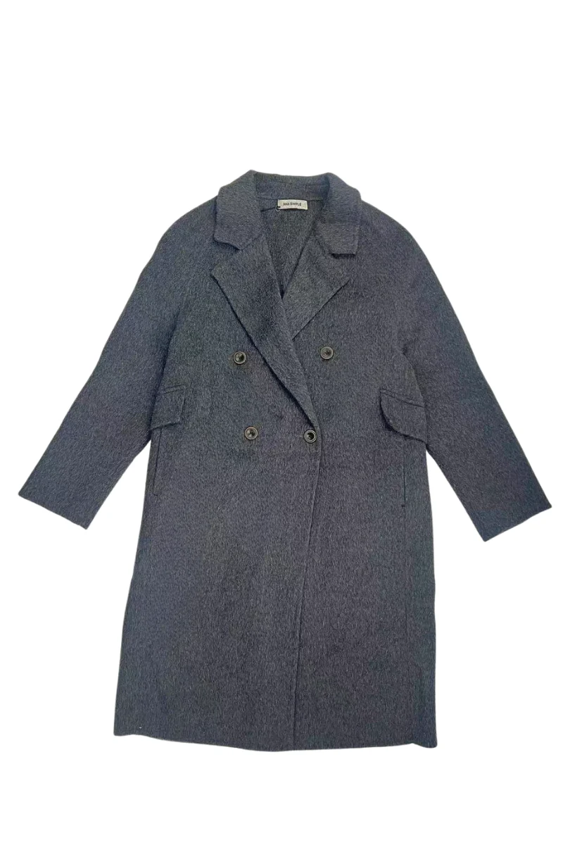 Max Simple Essential Wool Coat_Graphite