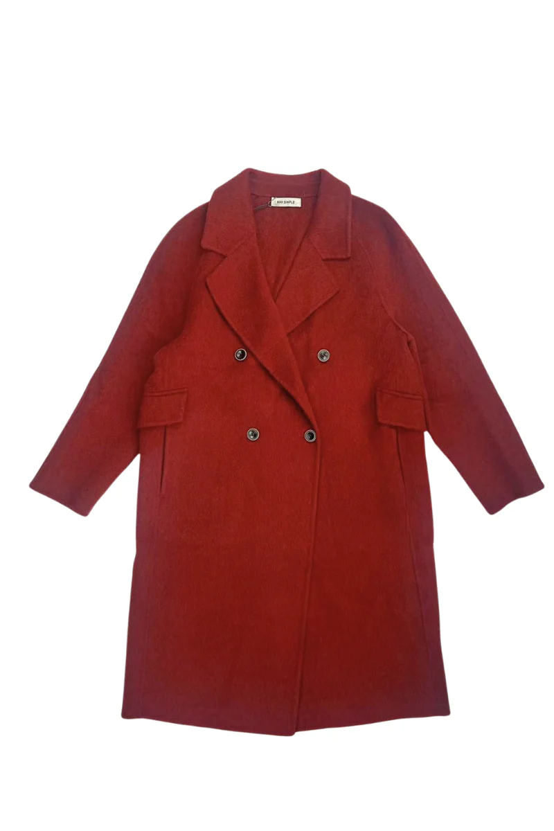 Max Simple Essential Wool Coat_Red