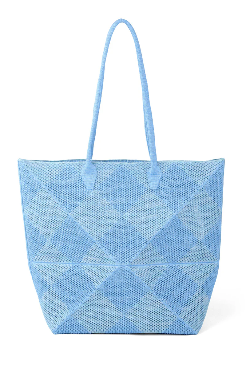 Max Simple Foldable Knit Bag Light Blue