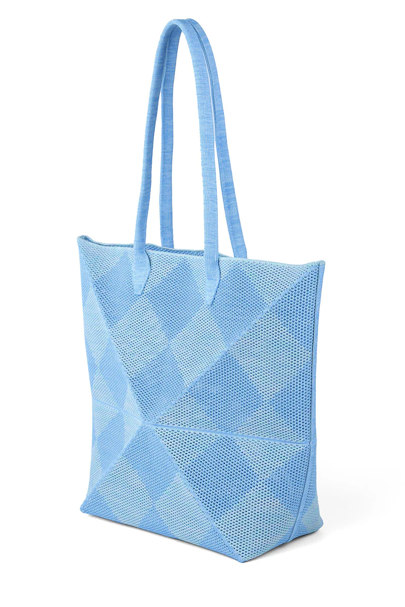 Max Simple Foldable Knit Bag Light Blue - Image 2