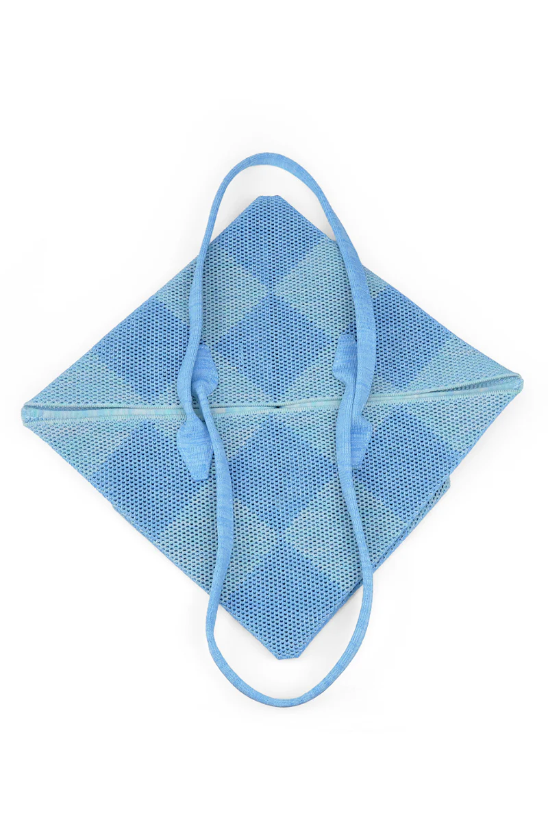 Max Simple Foldable Knit Bag Light Blue - Image 3