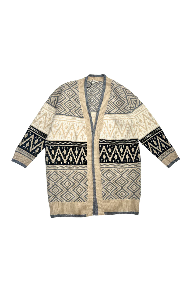 Max Simple Geometric Intarsia Cashmere Cardigan
_Geometric
