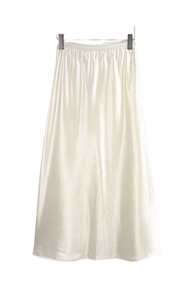 Max Simple Glossy Skirt Rice