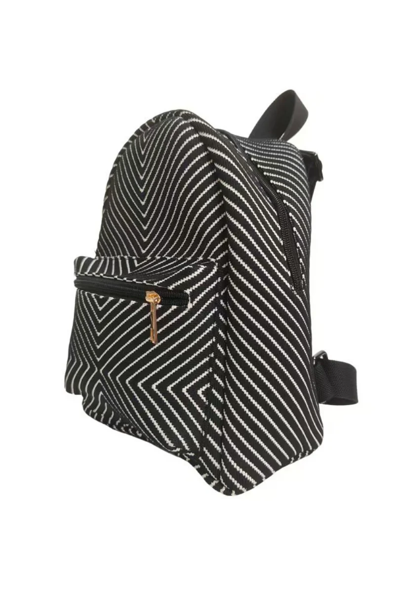 Max Simple Iconic Backpack Black And White - Image 2