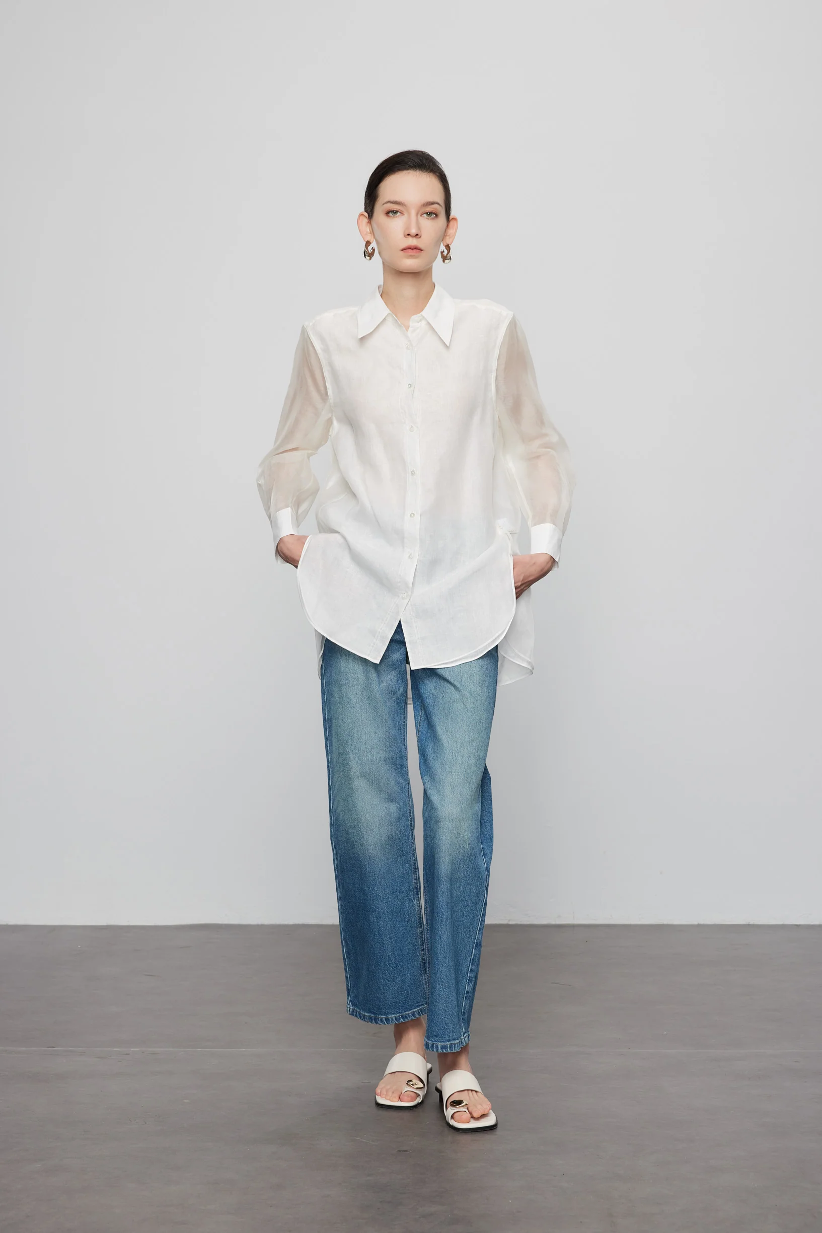 Max Simple Linen and Silk Reversible Shirt Black - Image 2