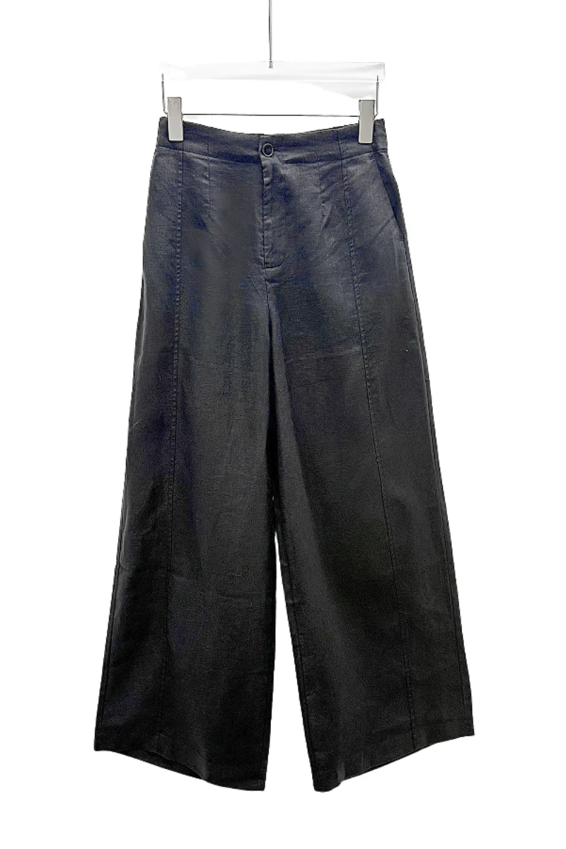 Max Simple Linen Casual Pants Black