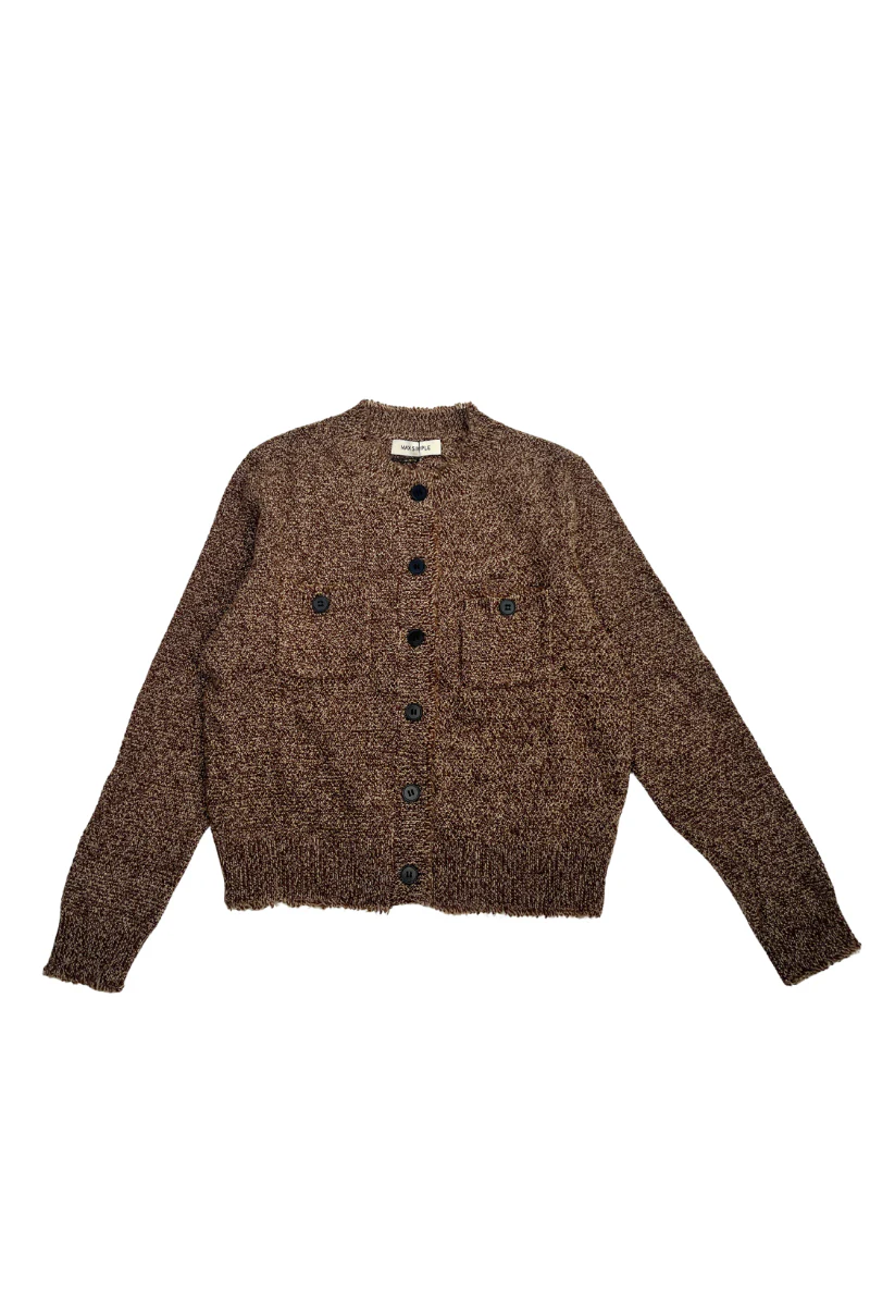 Max Simple Melange Cardigan_Coffee
