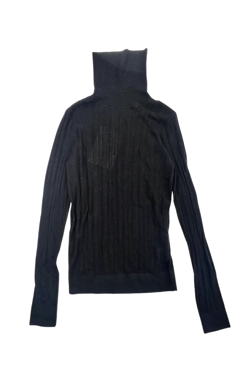 Max Simple Merino Wool Turtleneck Sweater_Black