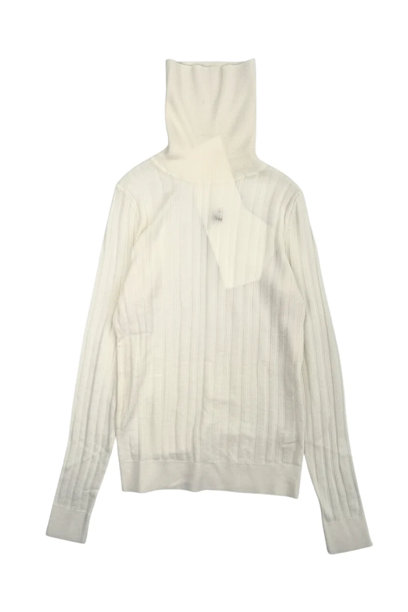 Max Simple Merino Wool Turtleneck Sweater_White