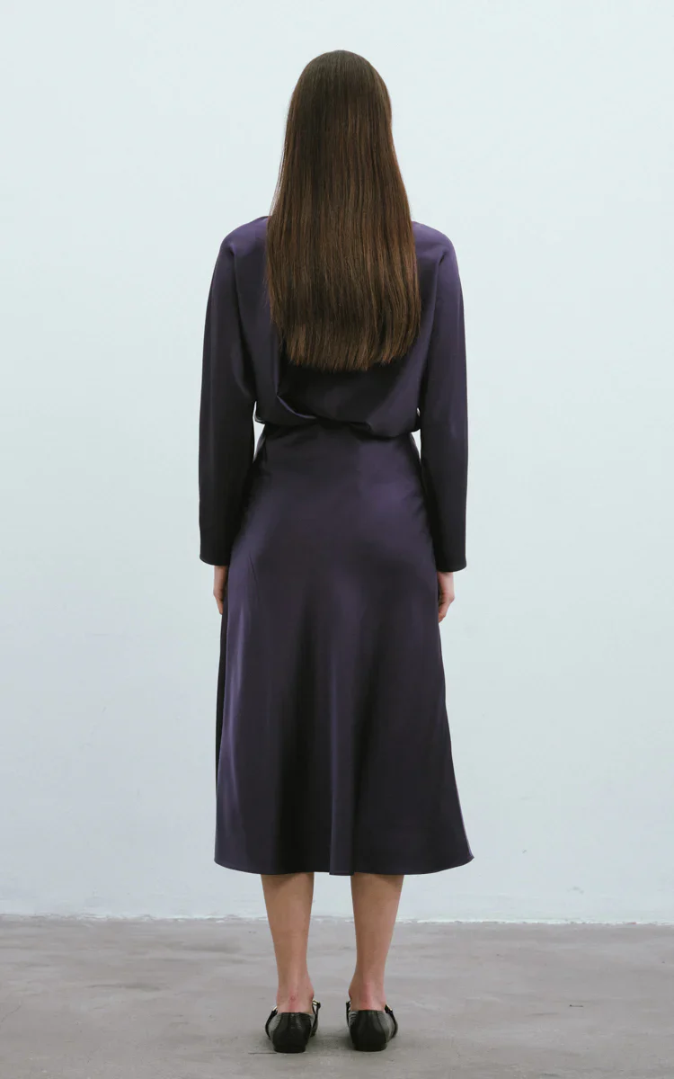 Max Simple Mermaid  Silk Skirt Ultra Violet - Image 2