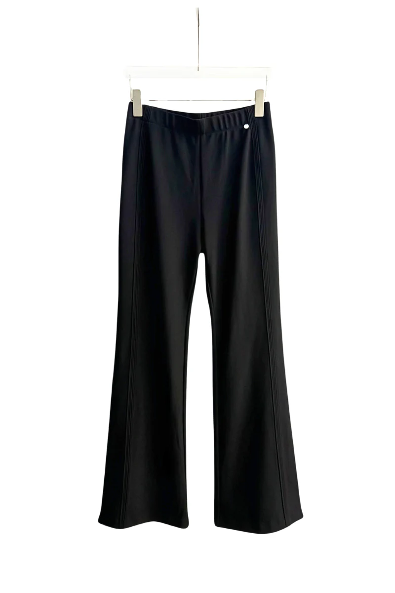 Max Simple Micro-flare Stretch Pants Black