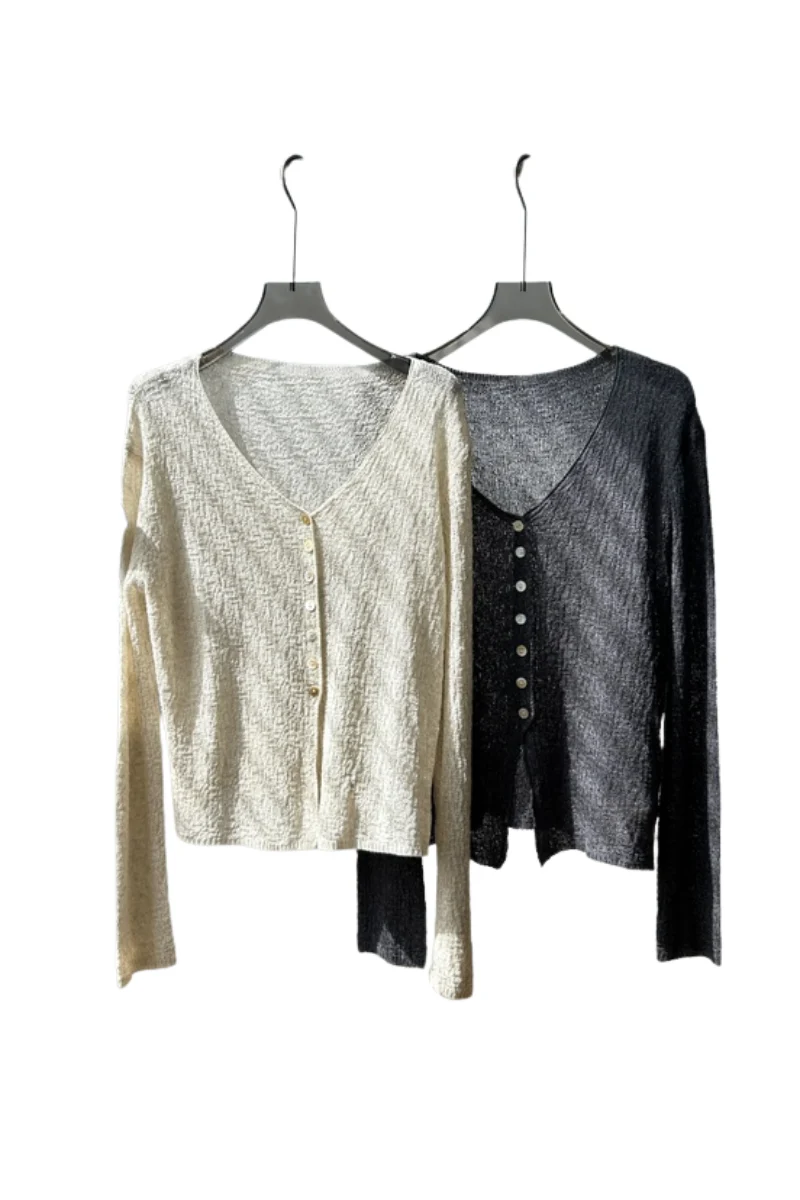 Max Simple Minimalist Knit Cardigan Grey
