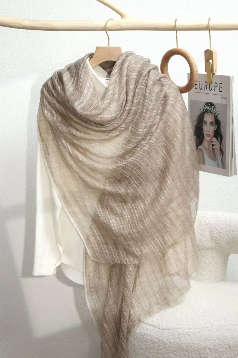 Max Simple Moonlight Cashmere Wrap Natural Purple - Image 2